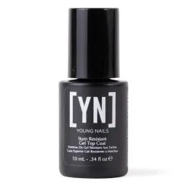 Young Nails Stain Resistant Gel Top Coat - Professional Grade Clear Gel Nail Polish Top Coat, No Wipe UV Gel Top Coat for Acrylic and Hard Gel Nails, Prevents Discoloration, UV & LED Cure - 1/3 oz