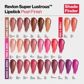 Revlon Lipstick, Super Lustrous Lipstick, Creamy Formula For Soft, Fuller-Looking Lips, Moisturized Feel, Champagne On Ice (205), 0.15 oz