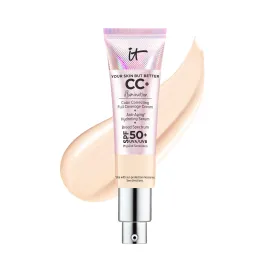 IT Cosmetics Your Skin But Better CC+ Cream Illumination - Fair Light - Color Correcting Cream, Full-Coverage Foundation, Hydrating Serum & SPF 50+ Sunscreen Radiant Finish 1.08 fl oz