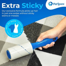 PetLovers Extra Sticky Lint Roller Mega Value Set 450 Sheets for Pet Hair Removal and Clothes, Dog and Cat Lint Remover 5 Pack PetLovers Extra Sticky Lint Roller Mega Value Set 450 Sheets for Pet Hair Removal and Clothes, Dog and Cat Lint Remover 5 Pack