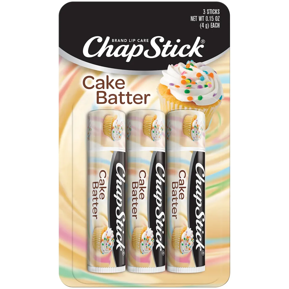 ChapStick Cake Batter Limited Edition Flavored Lip Balm Tubes - 0.15 Oz (Pack of 3) ChapStick Cake Batter Limited Edition Flavored Lip Balm Tubes - 0.15 Oz (Pack of 3)