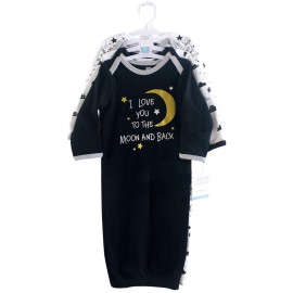 Hudson Baby Unisex Cotton Gowns, Moon And Back, 0-6 Months Hudson Baby Unisex Cotton Gowns, Moon And Back, 0-6 Months