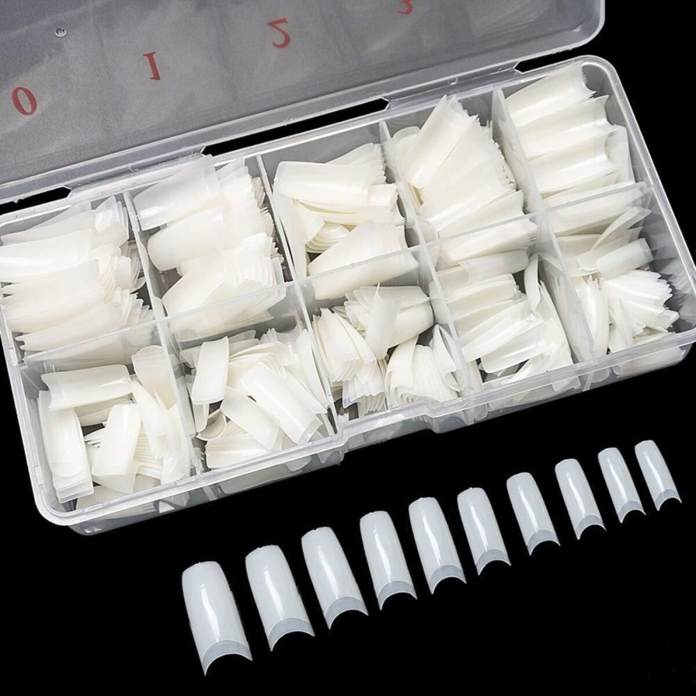 krofaue 500PCS Half Cover False Nails Tips - Acrylic Nail Tips 10 Sizes Lady French Style Acrylic Artificial Tip Manicure with Box for Nail Tips Art Salons and Home DIY krofaue 500PCS Half Cover False Nails Tips - Acrylic Nail Tips 10 Sizes Lady French Style Acrylic Artificial Tip Manicure with Box for Nail Tips Art Salons and Home DIY