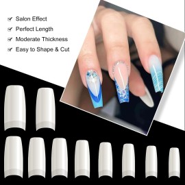 krofaue 500PCS Half Cover False Nails Tips - Acrylic Nail Tips 10 Sizes Lady French Style Acrylic Artificial Tip Manicure with Box for Nail Tips Art Salons and Home DIY krofaue 500PCS Half Cover False Nails Tips - Acrylic Nail Tips 10 Sizes Lady French Style Acrylic Artificial Tip Manicure with Box for Nail Tips Art Salons and Home DIY