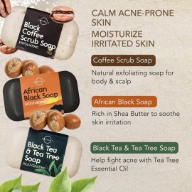 O NATURALS 6 PCS Black Soap - Women & Men\'s Bar Soap, Father\'s Day Gifts, Men\'s Soap Bar, African Black Soap w/Moisturizing Shea Butter, Charcoal Soap, Organic & Natural Soap for Men & Women, 4oz O NATURALS 6 PCS Black Soap - Women & Men\'s Bar Soap, Father\'s Day Gifts, Men\'s Soap Bar, African Black Soap w/Moisturizing Shea Butter, Charcoal Soap, Organic & Natural Soap for Men & Women, 4oz