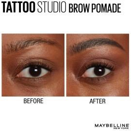 Maybelline TattooStudio Brow Pomade Long Lasting, Buildable, Eyebrow Makeup, Black Brown, 1 Count