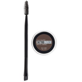 Maybelline TattooStudio Brow Pomade Long Lasting, Buildable, Eyebrow Makeup, Deep Brown, 1 Count