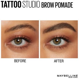 Maybelline TattooStudio Brow Pomade Long Lasting, Buildable, Eyebrow Makeup, Deep Brown, 1 Count