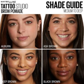 Maybelline TattooStudio Brow Pomade Long Lasting, Buildable, Eyebrow Makeup, Medium Brown, 1 Count Maybelline TattooStudio Brow Pomade Long Lasting, Buildable, Eyebrow Makeup, Medium Brown, 1 Count