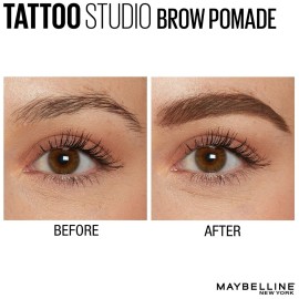 Maybelline TattooStudio Brow Pomade Long Lasting, Buildable, Eyebrow Makeup, Medium Brown, 1 Count Maybelline TattooStudio Brow Pomade Long Lasting, Buildable, Eyebrow Makeup, Medium Brown, 1 Count