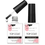 Makartt Gel Top Coat - 2 PCS No Wipe Top Coat Gel Nail Polish High Glossy Shine Finish Long Lasting, 10ML Clear Soak Off UV Nail Lamp, Salon Quality Art Design for Home Use Beauty Gift