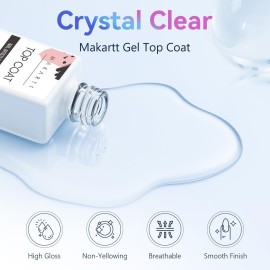 Makartt Gel Top Coat - 2 PCS No Wipe Top Coat Gel Nail Polish High Glossy Shine Finish Long Lasting, 10ML Clear Soak Off UV Nail Lamp, Salon Quality Art Design for Home Use Beauty Gift Makartt Gel Top Coat - 2 PCS No Wipe Top Coat Gel Nail Polish High Glossy Shine Finish Long Lasting, 10ML Clear Soak Off UV Nail Lamp, Salon Quality Art Design for Home Use Beauty Gift