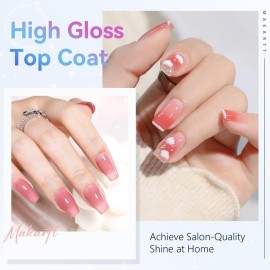 Makartt Gel Top Coat - 2 PCS No Wipe Top Coat Gel Nail Polish High Glossy Shine Finish Long Lasting, 10ML Clear Soak Off UV Nail Lamp, Salon Quality Art Design for Home Use Beauty Gift Makartt Gel Top Coat - 2 PCS No Wipe Top Coat Gel Nail Polish High Glossy Shine Finish Long Lasting, 10ML Clear Soak Off UV Nail Lamp, Salon Quality Art Design for Home Use Beauty Gift