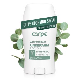 Carpe Underarm Antiperspirant and Deodorant, Clinical strength with all-natural Eucalyptus scent, Combat excessive sweating, Stay fresh and dry, Great for hyperhidrosis Carpe Underarm Antiperspirant and Deodorant, Clinical strength with all-natural Eucalyptus scent, Combat excessive sweating, Stay fresh and dry, Great for hyperhidrosis