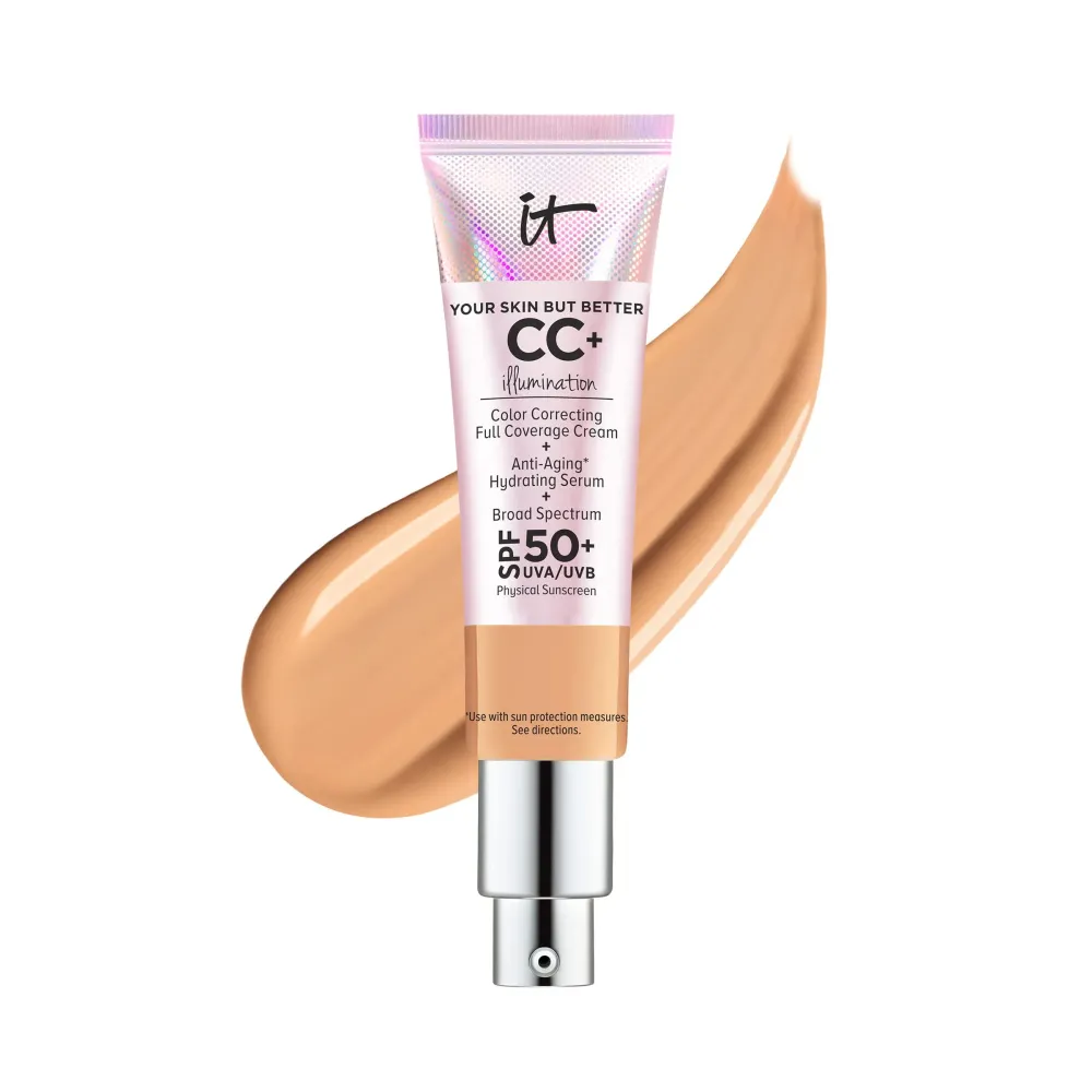 IT Cosmetics Your Skin But Better CC+ Cream Illumination, Neutral Tan (N) - Color Correcting Cream, Full-Coverage Foundation, Hydrating Serum & SPF 50+ Sunscreen - Radiant Finish - 1.08 fl oz IT Cosmetics Your Skin But Better CC+ Cream Illumination, Neutral Tan (N) - Color Correcting Cream, Full-Coverage Foundation, Hydrating Serum & SPF 50+ Sunscreen - Radiant Finish - 1.08 fl oz