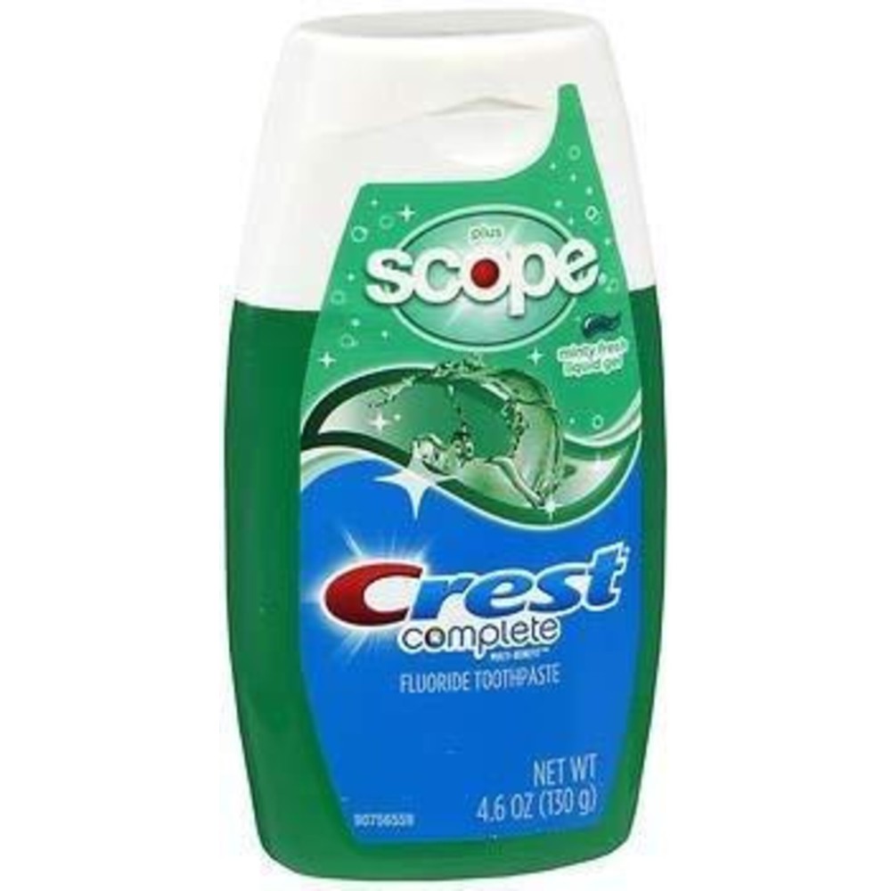 Crest Plus Scope Toothpaste Liquid Gel Minty Fresh - 4.6 oz, Pack of 4 Crest Plus Scope Toothpaste Liquid Gel Minty Fresh - 4.6 oz, Pack of 4
