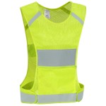 IDOU Reflective Vest Safety Running Gear with Pocket, Ultralight &Adjustable Waist&360High Visibility for Running,Jogging,Biking,Motorcycle,Walking,Women & Men/Neon Yellow/L