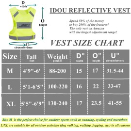 IDOU Reflective Vest Safety Running Gear with Pocket, Ultralight &Adjustable Waist&360High Visibility for Running,Jogging,Biking,Motorcycle,Walking,Women & Men/Neon Yellow/L IDOU Reflective Vest Safety Running Gear with Pocket, Ultralight &Adjustable Waist&360High Visibility for Running,Jogging,Biking,Motorcycle,Walking,Women & Men/Neon Yellow/L