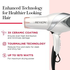 REVLON Infrared Hair Dryer with Diffuser - Ionic Blow Dryer, Diffuser, and Concentrator, Infrared Heat Technology to Prevent Over-Drying for Shiny, Soft Hair with Natural Moisture (White) REVLON Infrared Hair Dryer with Diffuser - Ionic Blow Dryer, Diffuser, and Concentrator, Infrared Heat Technology to Prevent Over-Drying for Shiny, Soft Hair with Natural Moisture (White)
