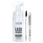 STACY LASH Eyelash Extension Shampoo + Brush / 1.69 fl.oz / 50ml / Eyelid Foaming Cleanser/Wash for Extensions & Natural Lashes/Safe Makeup Remover/Supplies for Professional & Home Use
