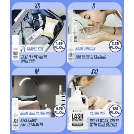 STACY LASH Eyelash Extension Shampoo + Brush / 1.69 fl.oz / 50ml / Eyelid Foaming Cleanser/Wash for Extensions & Natural Lashes/Safe Makeup Remover/Supplies for Professional & Home Use