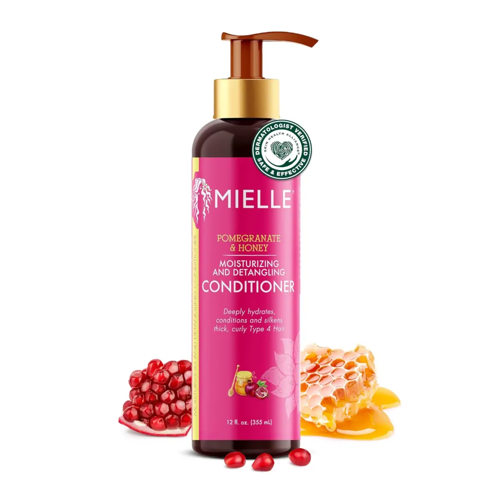 Mielle Organics Pomegranate & Honey Detangling Conditioner, Hydrating & Moisturizer For Dry, Damaged, & Frizzy Hair, Treatment For Thick Curly Wavy Hair Type 4 Hair, 12-Fluid Ounces Mielle Organics Pomegranate & Honey Detangling Conditioner, Hydrating & Moisturizer For Dry, Damaged, & Frizzy Hair, Treatment For Thick Curly Wavy Hair Type 4 Hair, 12-Fluid Ounces