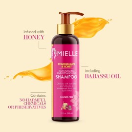 Mielle Organics Pomegranate & Honey Moisturizing and Detangling Shampoo, Hydrating Curl Cleanser For Dry, Damaged Type 4 Hair, Repair, Restore, and Prevent Frizz, 12-Fluid Ounces Mielle Organics Pomegranate & Honey Moisturizing and Detangling Shampoo, Hydrating Curl Cleanser For Dry, Damaged Type 4 Hair, Repair, Restore, and Prevent Frizz, 12-Fluid Ounces