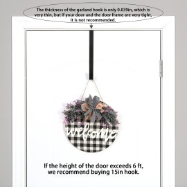 Sattiyrch 12 Wreath Hanger for Front Door,Steel Over The Door Hanger Hook,Wreath Door Hanger (Black,1) Sattiyrch 12 Wreath Hanger for Front Door,Steel Over The Door Hanger Hook,Wreath Door Hanger (Black,1)