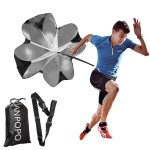 ANPOPO Bfsmile Running Speed Training 56 Parachute with Adjustable Strap, Free Carry Bag. Speed Chute Resistance Running Parachute for Kids Youth and Adults (Black)