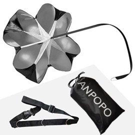 ANPOPO Bfsmile Running Speed Training 56 Parachute with Adjustable Strap, Free Carry Bag. Speed Chute Resistance Running Parachute for Kids Youth and Adults (Black)