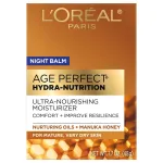 LOreal Paris Skincare Age Perfect Hydra Nutrition Ultra Nourishing Honey Night Balm, Face Moisturizer to Comfort, Improve Resilience on Dry Skin, Manuka Honey and Nurturing Oils, 1.7 oz.