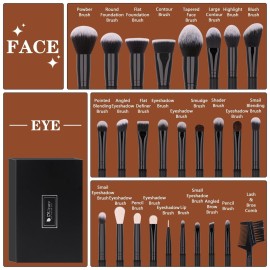 DUcare Professional Makeup Brushes Set 27Pcs Makeup Brush Set Premium Synthetic Kabuki Foundation Blending Face Powder Blush Concealers Eye Shadows Brushes DUcare Professional Makeup Brushes Set 27Pcs Makeup Brush Set Premium Synthetic Kabuki Foundation Blending Face Powder Blush Concealers Eye Shadows Brushes