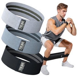 Tribe Lifting Fabric Resistance Bands for Exercise - Hip Bands for Working Out Legs, Glutes, Knees and Thighs for Men and Women - Cloth Circle Booty Bands for Physical Therapy (Gray) Tribe Lifting Fabric Resistance Bands for Exercise - Hip Bands for Working Out Legs, Glutes, Knees and Thighs for Men and Women - Cloth Circle Booty Bands for Physical Therapy (Gray)