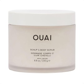 OUAI Scalp & Body Scrub, Melrose Place - Exfoliating Body Scrub with Sugar & Coconut Oil Blend for Smooth, Moisturized Skin - Gentle Scalp Scrub for Removing Product Build Up (8.8 Oz)