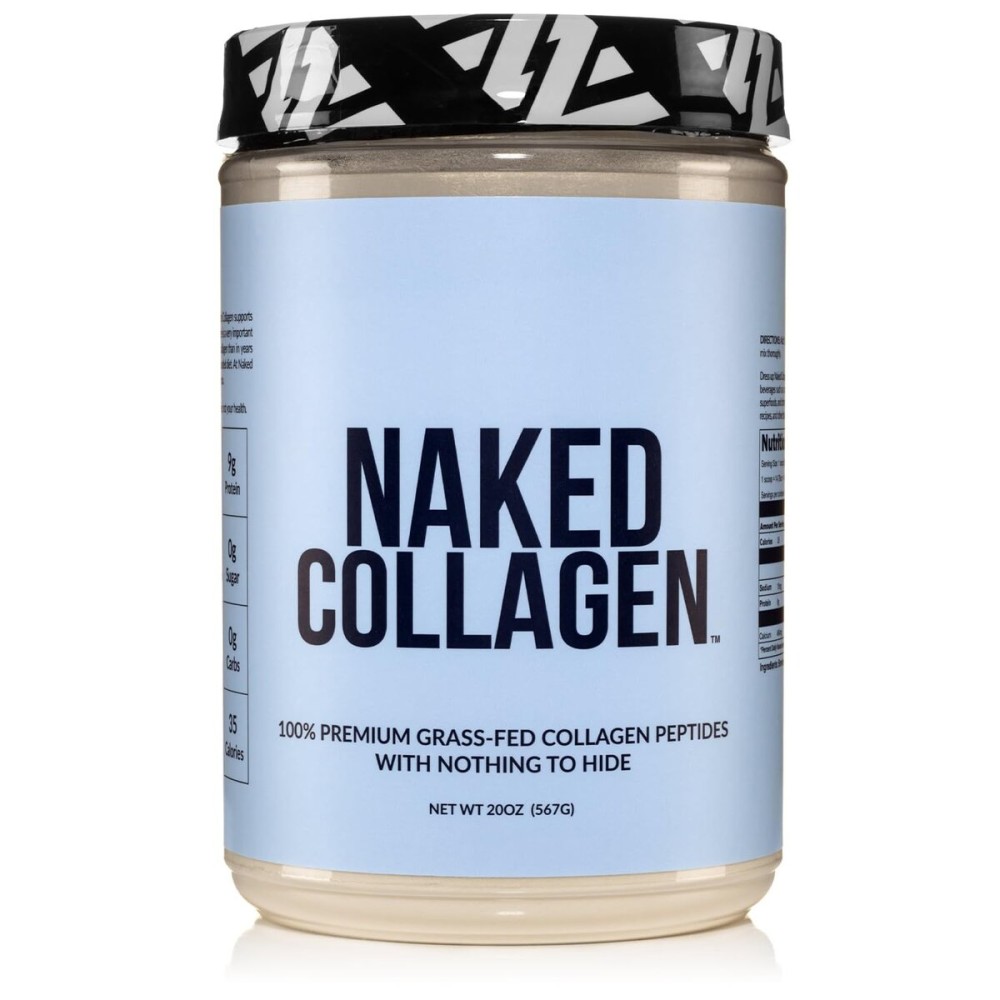 NAKED Collagen Peptides Protein Powder, 60 Servings, Pasture-Raised, Unflavored Grass-Fed Hydrolyzed Collagen Supplement, Paleo Friendly, Non-GMO, Keto, Gluten Free, 20oz NAKED Collagen Peptides Protein Powder, 60 Servings, Pasture-Raised, Unflavored Grass-Fed Hydrolyzed Collagen Supplement, Paleo Friendly, Non-GMO, Keto, Gluten Free, 20oz
