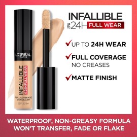 L\'Oreal Paris Makeup Infallible Full Wear Waterproof Matte Concealer, Full Coverage, Cashmere, 0.33 fl. oz. L\'Oreal Paris Makeup Infallible Full Wear Waterproof Matte Concealer, Full Coverage, Cashmere, 0.33 fl. oz.