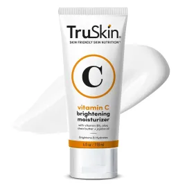 TruSkin Vitamin C Cream for Face - Brightening Moisturizer, Anti Aging, Hydrating, Skin Wrinkle Cream - Vitamin B5, Vitamin E, Jojoba Oil, Aloe Vera & Green Tea, 4 Fl Oz