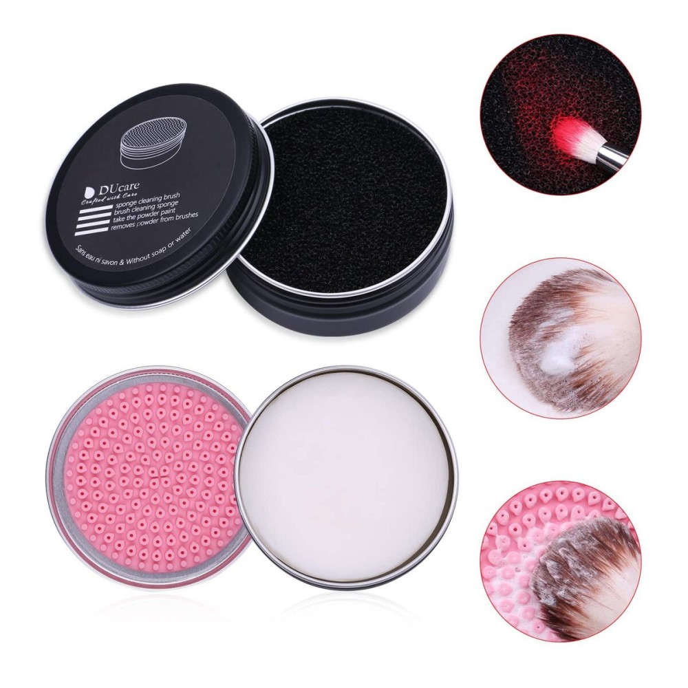 DUcare Makeup Brush Cleaner Makeup Brushes Solid Soap Cleanser with Color Removal Sponge Brush Cleaning Mat, Silicone Makeup Cleaning Cosmetic Cleaner Blenders Shampoo Removes Shadow Color DUcare Makeup Brush Cleaner Makeup Brushes Solid Soap Cleanser with Color Removal Sponge Brush Cleaning Mat, Silicone Makeup Cleaning Cosmetic Cleaner Blenders Shampoo Removes Shadow Color