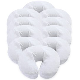 London Linens Pack of 10, Premium Extra Thick 100% Cotton Flannel Massage Tables Face Cradle Covers Cozies Fitted - Includes 10 pcs (White)