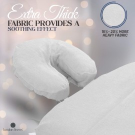 London Linens Pack of 10, Premium Extra Thick 100% Cotton Flannel Massage Tables Face Cradle Covers Cozies Fitted - Includes 10 pcs (White) London Linens Pack of 10, Premium Extra Thick 100% Cotton Flannel Massage Tables Face Cradle Covers Cozies Fitted - Includes 10 pcs (White)