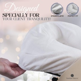 London Linens Pack of 10, Premium Extra Thick 100% Cotton Flannel Massage Tables Face Cradle Covers Cozies Fitted - Includes 10 pcs (White) London Linens Pack of 10, Premium Extra Thick 100% Cotton Flannel Massage Tables Face Cradle Covers Cozies Fitted - Includes 10 pcs (White)