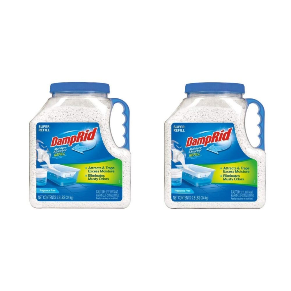 DampRid FG37 Moisture Absorber Refill, 7.5 lb, Fragrance Free 2 Pack DampRid FG37 Moisture Absorber Refill, 7.5 lb, Fragrance Free 2 Pack