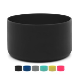 Flaskars Protective Silicone Boot for 12oz - 40 oz Hydroflask Water Bottles Anti-Slip Bottom Stanley Sleeve Cover Bumper (Black, Fits Hydroflask 32 and 40 OZ)