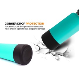 Flaskars Protective Silicone Boot for 12oz - 40 oz Hydroflask Water Bottles Anti-Slip Bottom Stanley Sleeve Cover Bumper (Black, Fits Hydroflask 32 and 40 OZ)