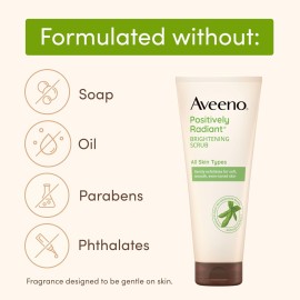Aveeno Positively Radiant Brightening Face Scrub & Exfoliating Daily Face Wash, Moisture-Rich Soy Extract, Oil-Free, Soap-Free, Hypoallergenic, Non-Comedogenic, Improves Tone & Texture, 7 oz Aveeno Positively Radiant Brightening Face Scrub & Exfoliating Daily Face Wash, Moisture-Rich Soy Extract, Oil-Free, Soap-Free, Hypoallergenic, Non-Comedogenic, Improves Tone & Texture, 7 oz
