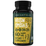 Freshfield Vegan Omega 3 DHA: Algae Oil, Carrageenan Free, Sustainably Sourced, Tested, No Heavy Metals, Replacement for Fish Oil, Carbon Neutral. Supports Heart, Brain, Joint Health w/DPA
