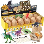 Dig a Dozen Dino Egg Kit for Kids - Dinosaur Toys Gift 3-12 Year Old - 12 Eggs & Surprise Dinosaurs - Basket Stuffers - Science STEM Activities - Boy Toy Party Gifts for Boys & Girls