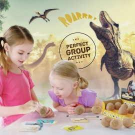 Dig a Dozen Dino Egg Kit for Kids - Dinosaur Toys Gift 3-12 Year Old - 12 Eggs & Surprise Dinosaurs - Basket Stuffers - Science STEM Activities - Boy Toy Party Gifts for Boys & Girls