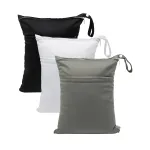 babygoal Wet Dry Bags 3 Pack, Waterproof Reusable Travel Bags for Swimsuits, Baby Cloth Diapers, Beach, Pool, Gym Bag & Wet Clothes with 2 Pockets L-BWG