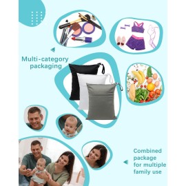 babygoal Wet Dry Bags 3 Pack, Waterproof Reusable Travel Bags for Swimsuits, Baby Cloth Diapers, Beach, Pool, Gym Bag & Wet Clothes with 2 Pockets L-BWG babygoal Wet Dry Bags 3 Pack, Waterproof Reusable Travel Bags for Swimsuits, Baby Cloth Diapers, Beach, Pool, Gym Bag & Wet Clothes with 2 Pockets L-BWG